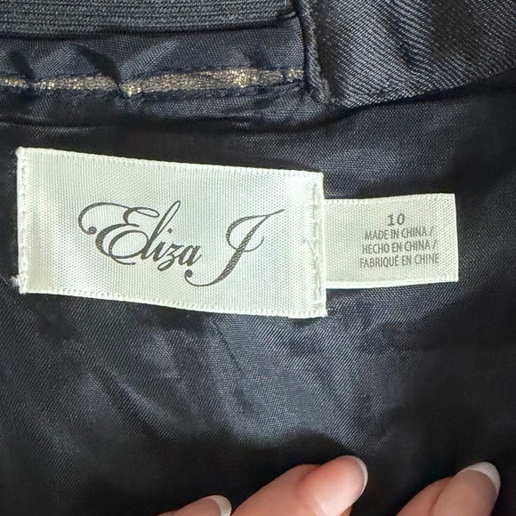 Eliza J Metallic Stripe Jacquard Midi Skirt 10 A Line Tulle Evening Cocktail - Picture 9 of 11